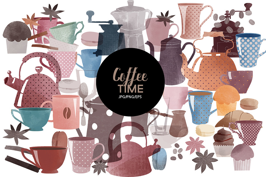 Coffee Time set in Illustrations - product preview 8
