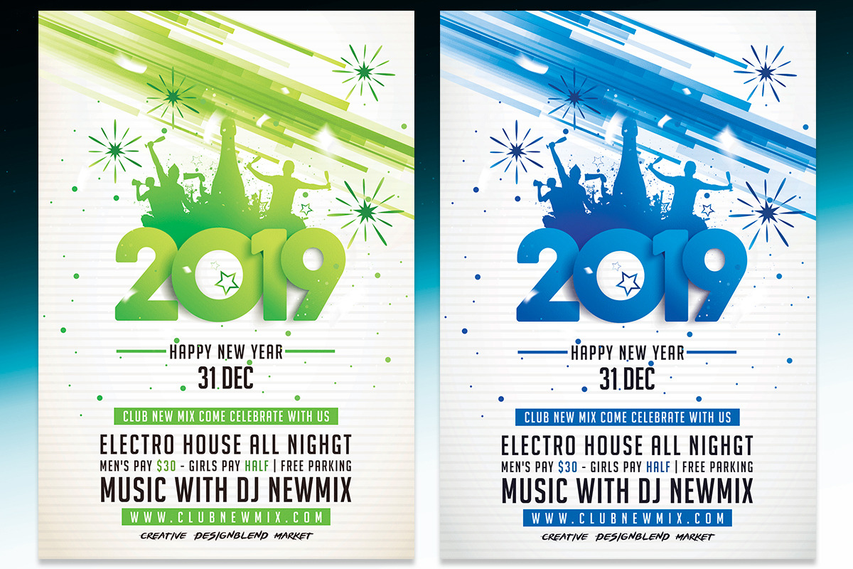 Happy New Year 2019 Party in Flyer Templates - product preview 8