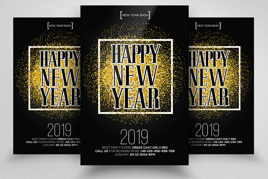 New Year 2019 Psd Flyer Templates