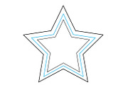 Star icon blue and black outlines