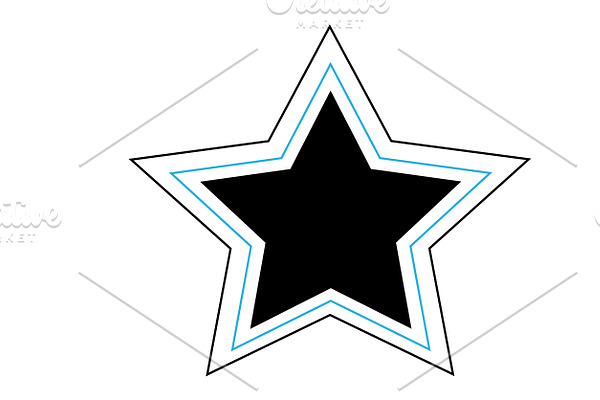 Star icon blue and black vector