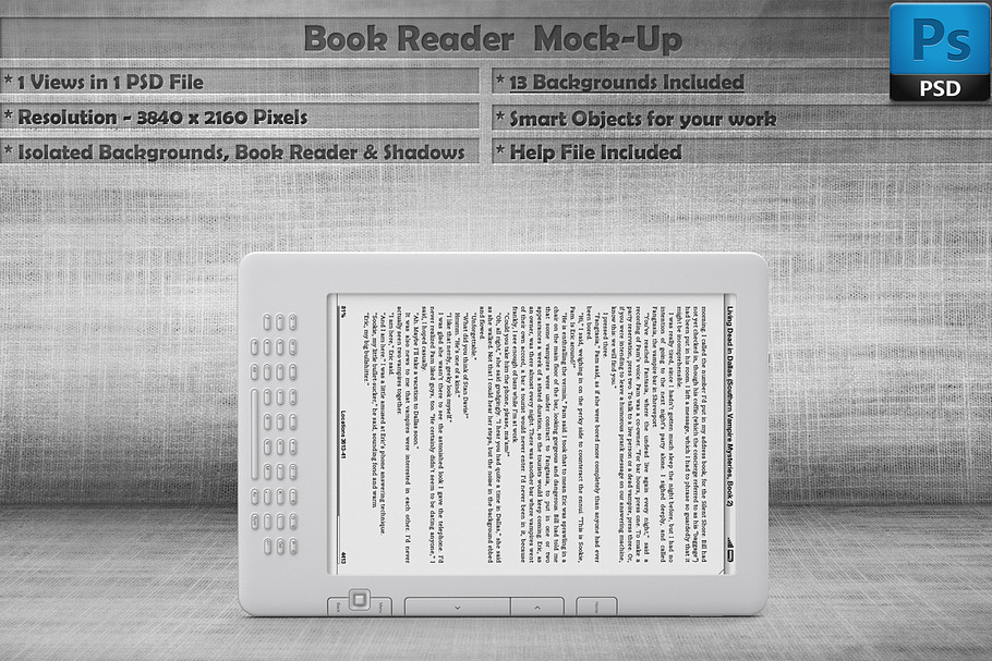 Book Reader Kindle Mockup Vol 4