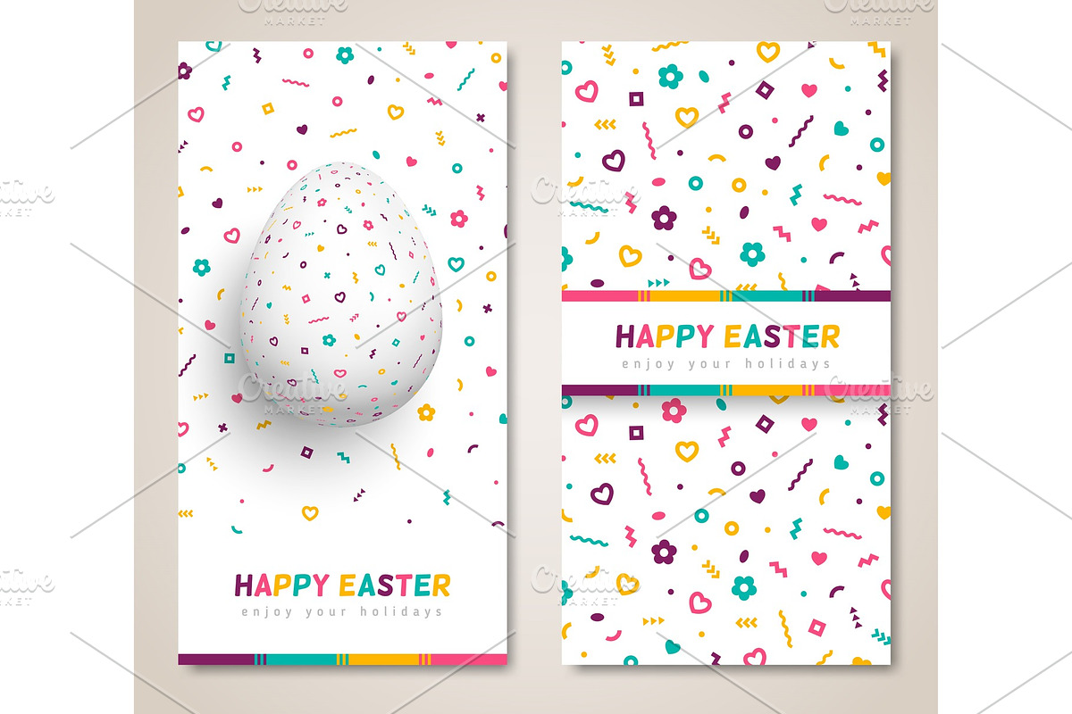 Easter greeting cards set in Illustrations - product preview 8