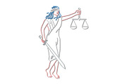 Lady Justice Holding Sword and Balan