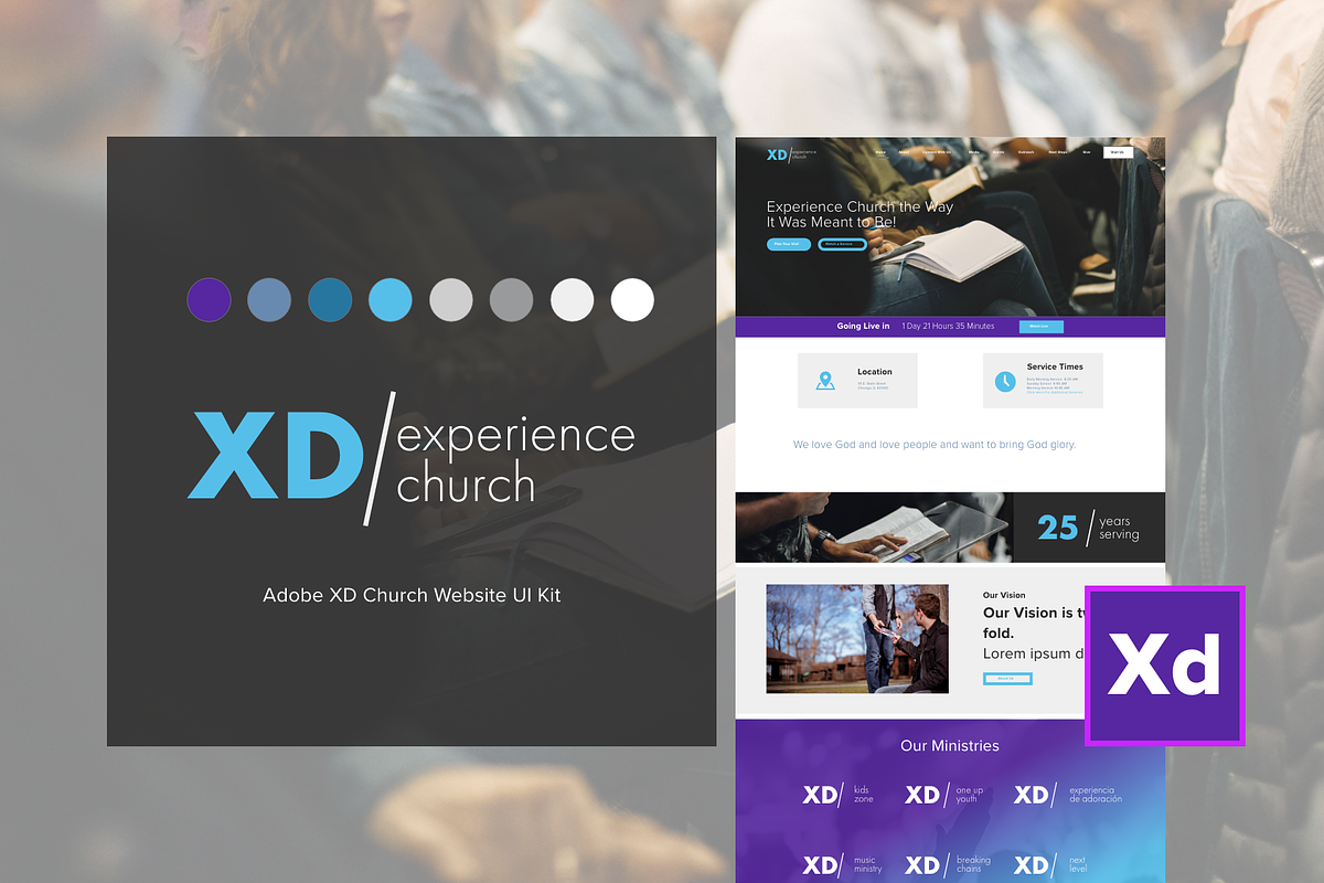 Adobe XD Experience Church Web Kit in UI Kits and Libraries - product preview 8