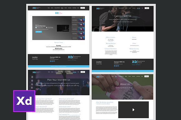 Adobe XD Experience Church Web Kit in UI Kits and Libraries - product preview 2