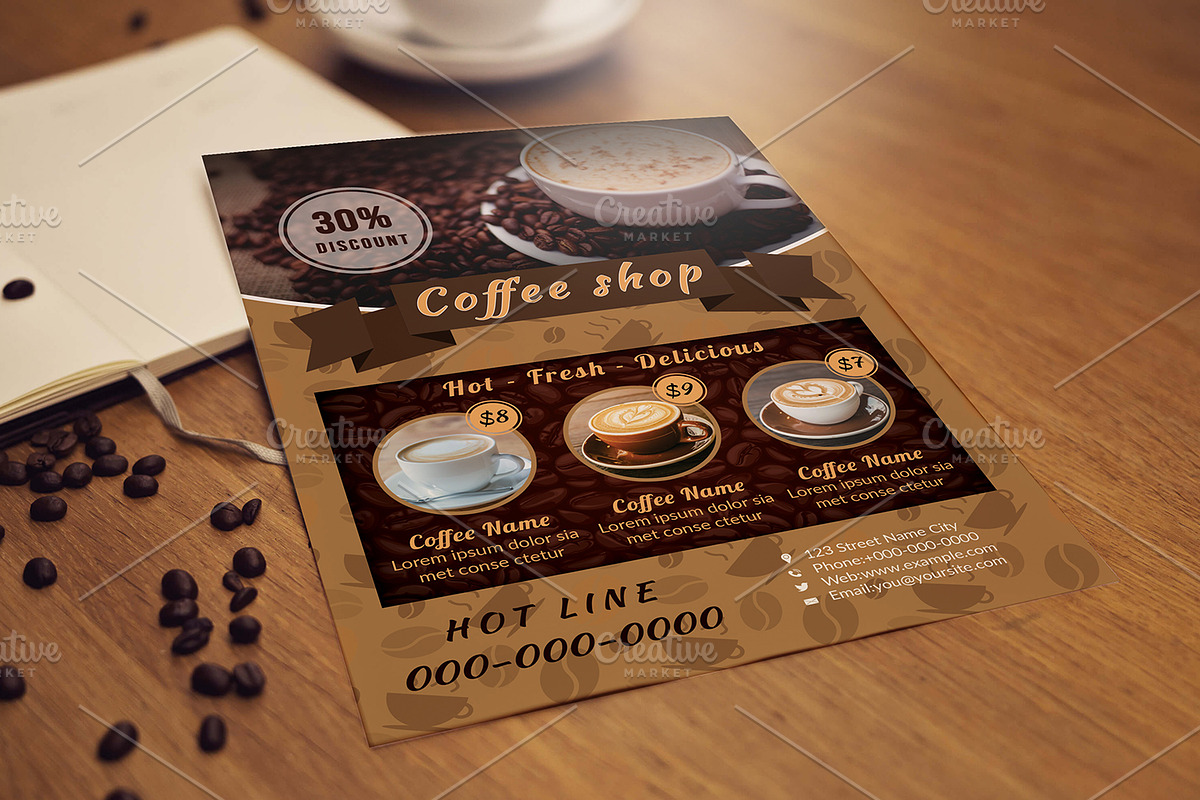Coffee Shop Promotion Flyer V923 in Flyer Templates - product preview 8