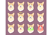 Dog Emoticon Puppy Collection Vector