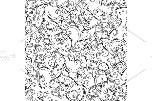 Seamless pattern with curls.