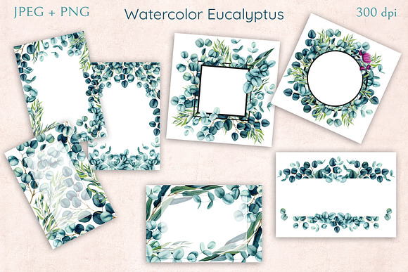 Watercolor Eucalyptus in Illustrations - product preview 1