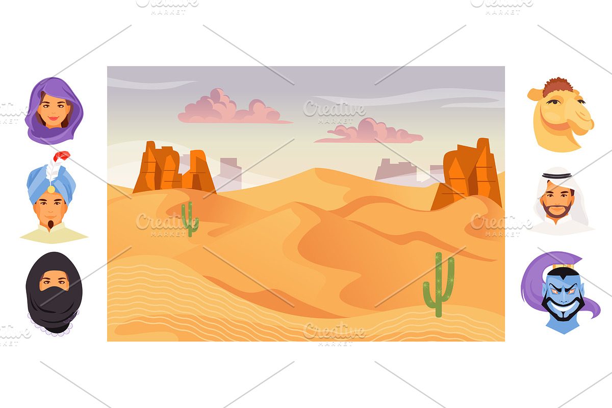 Arab characters vector in Illustrations - product preview 8