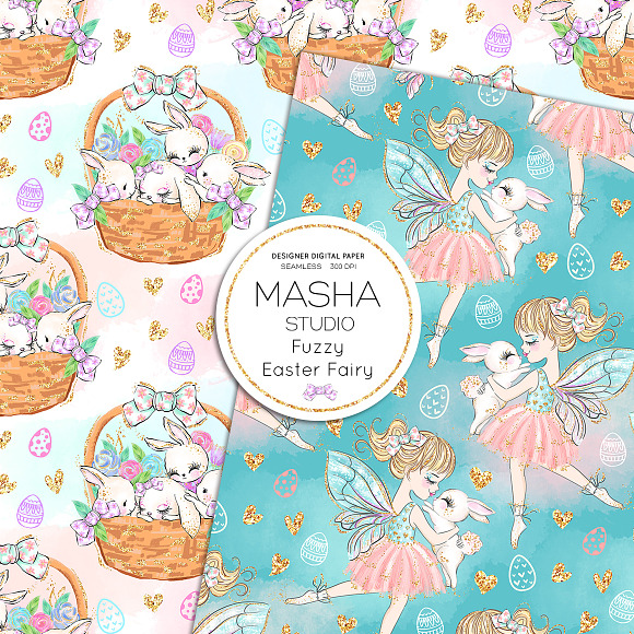 FUZZY EASTER FAIRY digital papers in Patterns - product preview 1