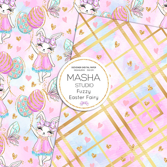 FUZZY EASTER FAIRY digital papers in Patterns - product preview 2