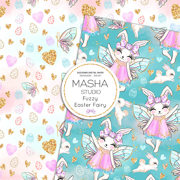 FUZZY EASTER FAIRY digital papers in Patterns - product preview 4