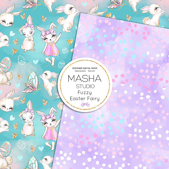 FUZZY EASTER FAIRY digital papers in Patterns - product preview 6
