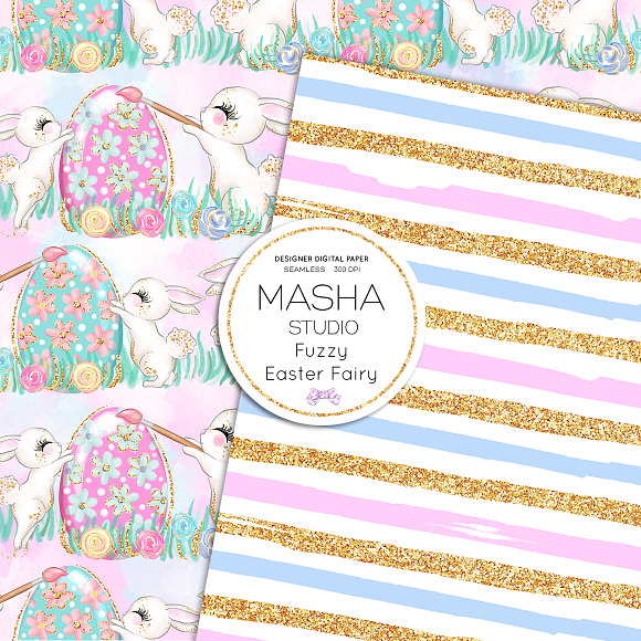 FUZZY EASTER FAIRY digital papers in Patterns - product preview 7