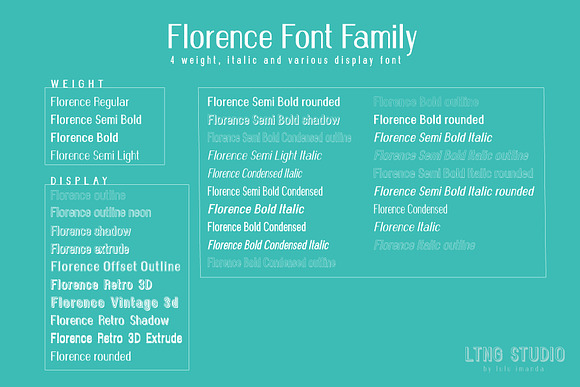 FLORENCE font family in Sans-Serif Fonts - product preview 1