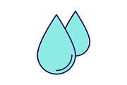 Water drops color icon