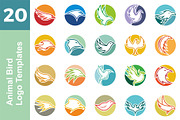 20 Logo Animal Bird Templates Bundle