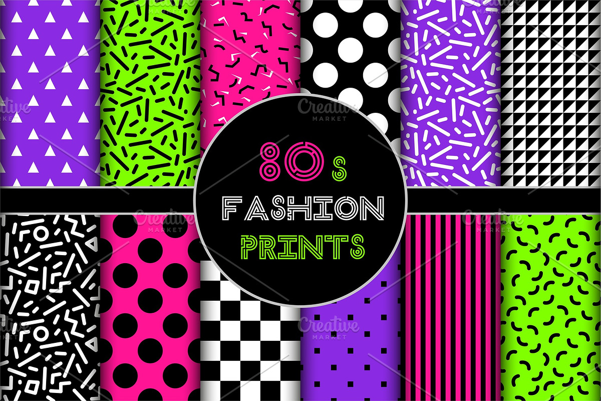 Cute set of 80's style geometric in Illustrations - product preview 8