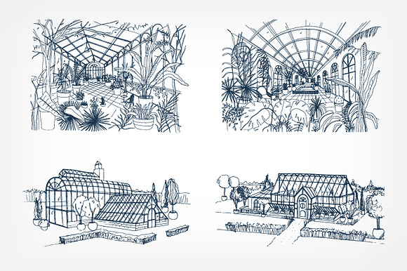 Greenhouse illustration set in Illustrations - product preview 3