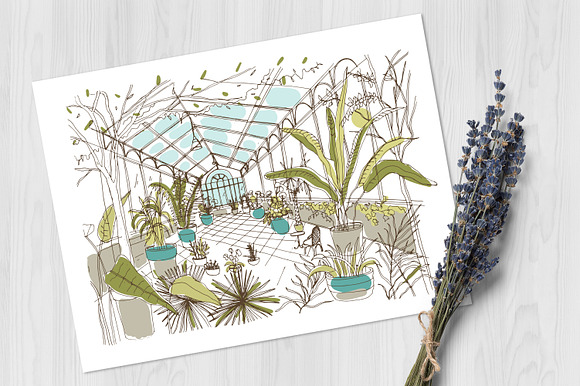 Greenhouse illustration set in Illustrations - product preview 6