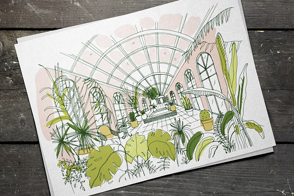 Greenhouse illustration set in Illustrations - product preview 7