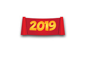 2019 New Year paper roll banner