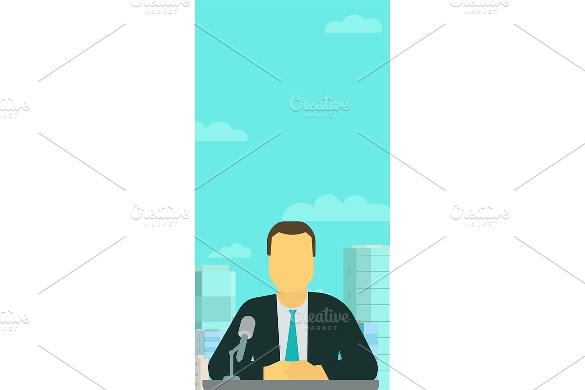 Vertical banner. Broadcaster in Illustrations - product preview 8