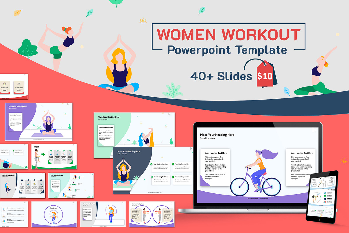 Women WorkOut PowerPoint Template in PowerPoint Templates - product preview 8