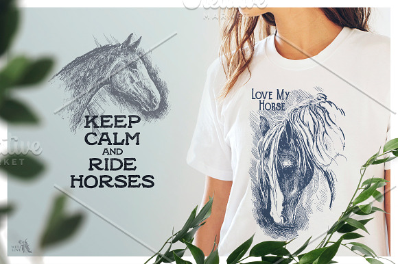 Ink Horses Graphic Collection in Illustrations - product preview 5