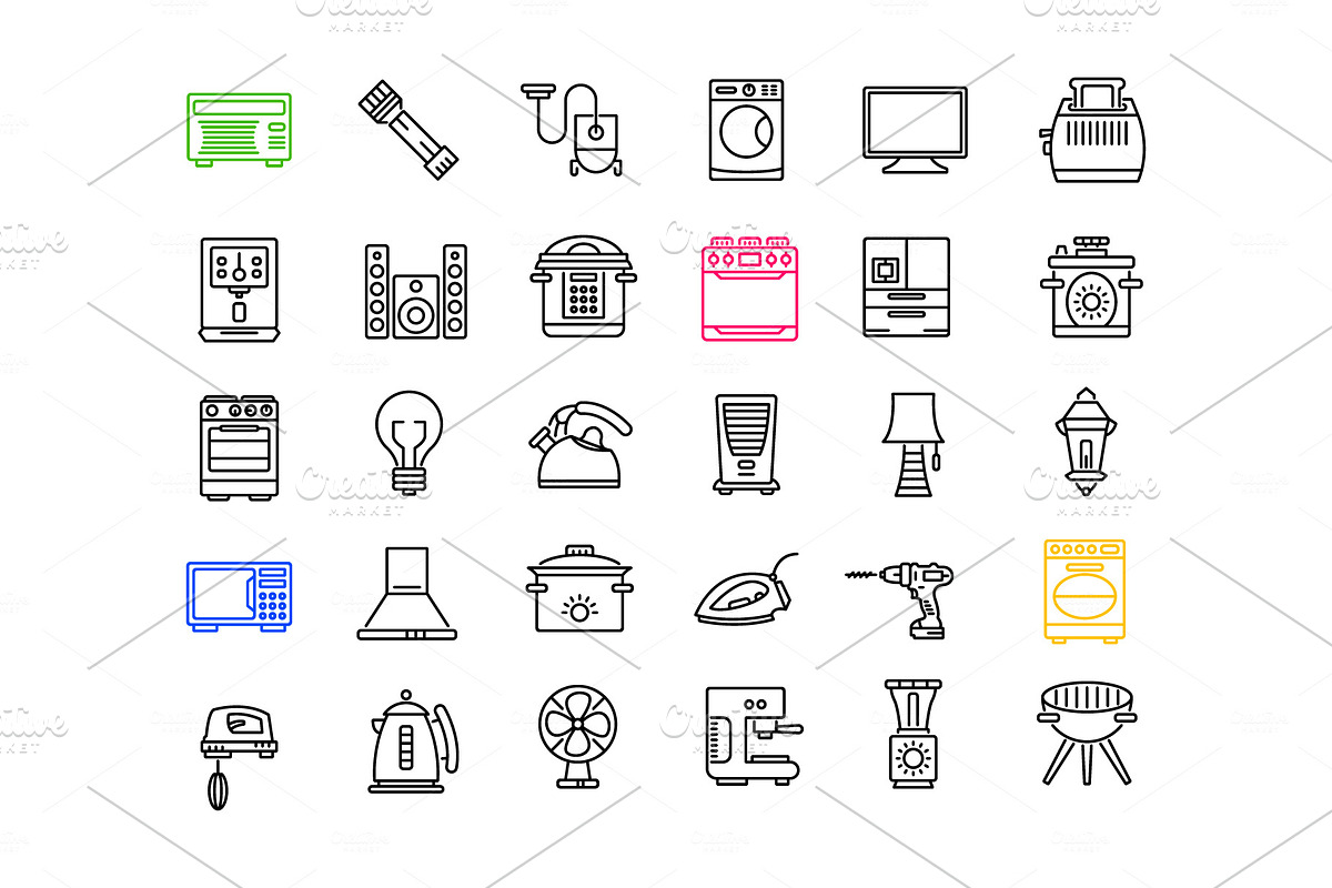 Household devices and appliance  in Icons - product preview 8
