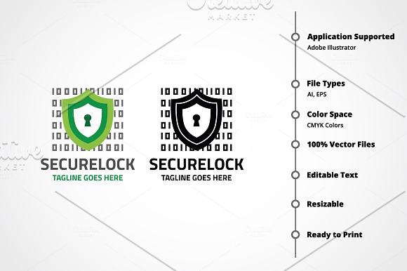 Secure Lock Logo in Logo Templates - product preview 5