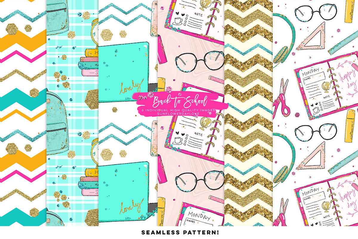 Back to school digital pattern in Illustrations - product preview 8