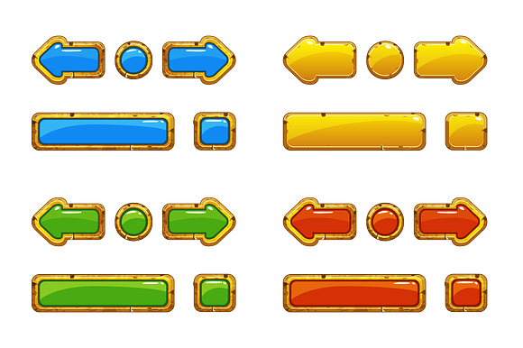 Golds and colors old buttons  in Web Elements - product preview 1