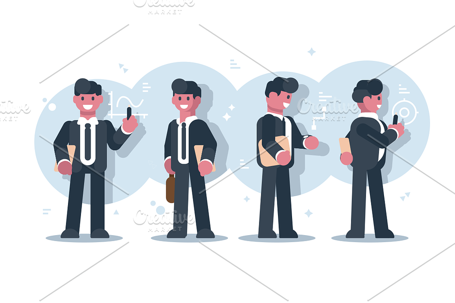 Set of cartoon businessmen character in Illustrations - product preview 8