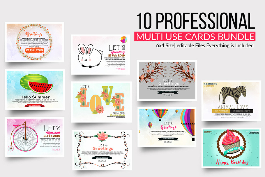 Multi Use Card Psd Template Bundle in Wedding Templates - product preview 8