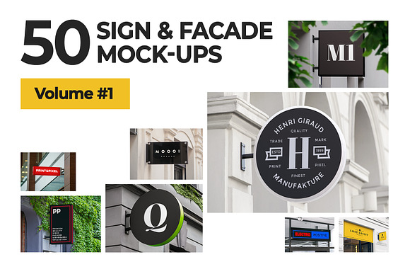 50 sign facade signboard logo mock in Branding Mockups - product preview 51