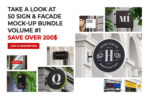50 sign facade logo mockup bundle 2 in Product Mockups - product preview 52