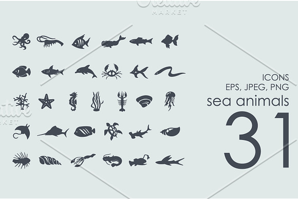 31 sea animals icons in Animal Icons - product preview 1