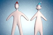 3d couple illustration in christmas 