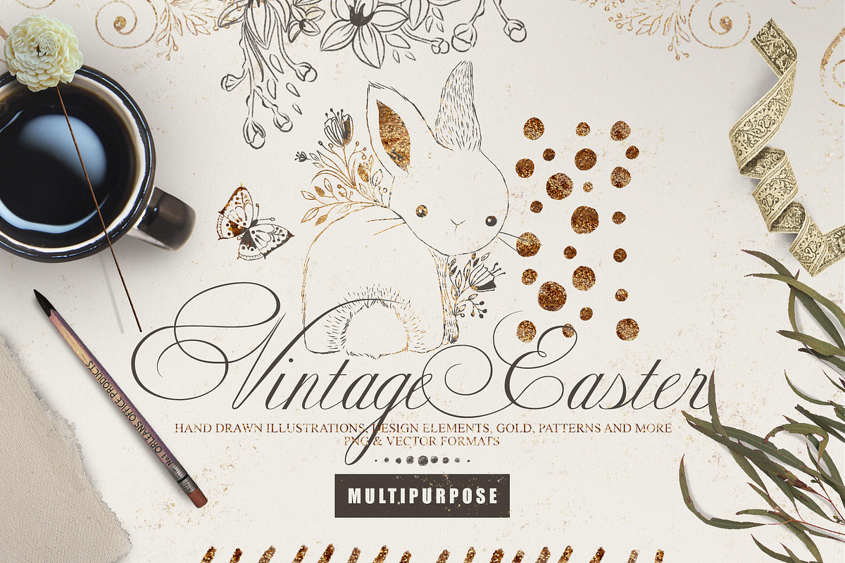 Vintage Easter Multipurpose Kit in Illustrations - product preview 8