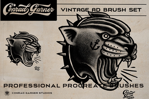 81 VINTAGE AD Brushes - Procreate in Add-Ons - product preview 6