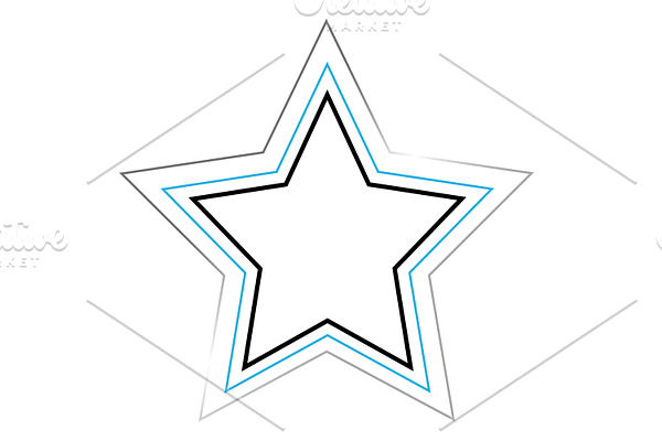 Star with silver outlines 