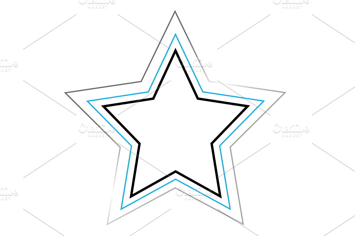 Star with silver outlines  in Graphics - product preview 8