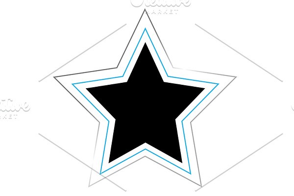 Black star with blue and silver out