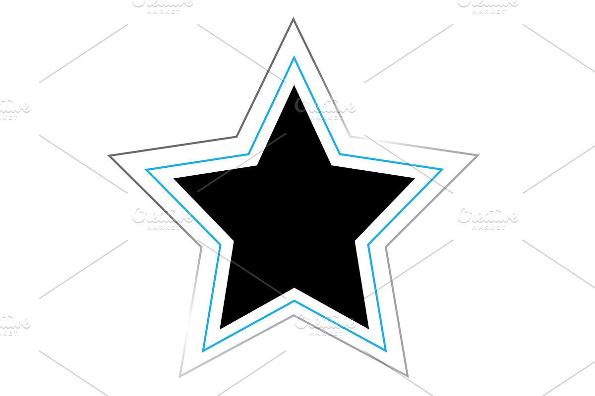 Black star with blue and silver out in Graphics - product preview 8
