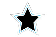 Black star with blue and silver out
