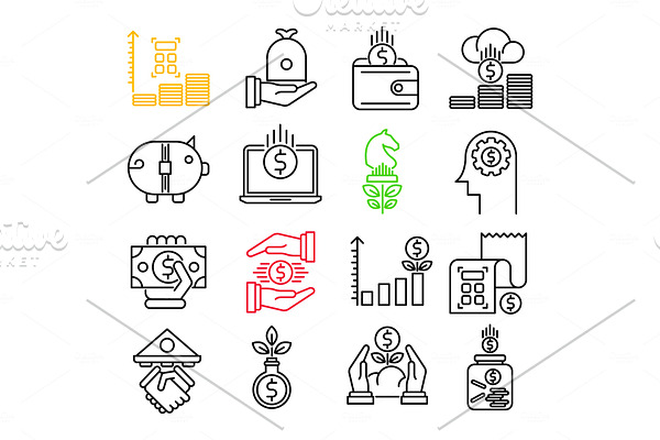 Finance icons set