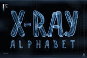 Vector 3D X-ray transparent alphabet